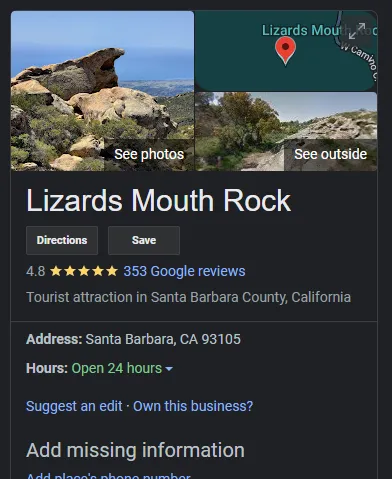 Lizard's Mouth Rock Google search