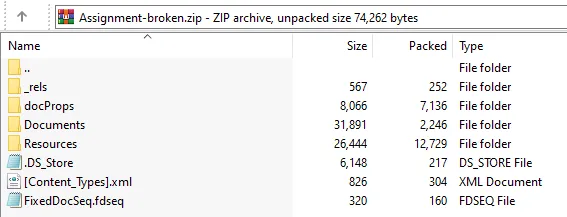 Viewing the renamed .xps file in WinRAR